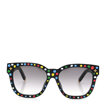 LOUIS VUITTON LV X YK Acetate Painted Dots Sunglasses Z1903E Black Multicolor