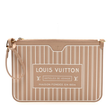 LOUIS VUITTON Calfskin Neverfull Inside Out MM Pochette Dune Hazelnut