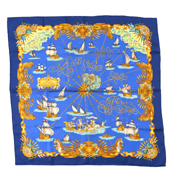HERMES Silk Voiles De Lumiere Scarf 90