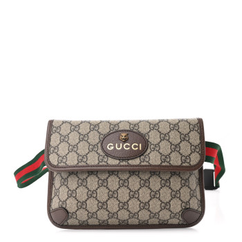 GUCCI GG Supreme Monogram Neo Vintage Web Belt Bag Brown