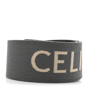CELINE Jacquard Wool Logo Short Strap Grey White