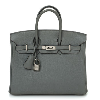 HERMES Togo Birkin 25 Gris Mouette