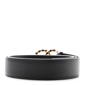 CHANEL Calfskin Crystal CC Belt 75 30 Black