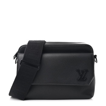 LOUIS VUITTON Calfskin Aerogram Fastline Messenger Black