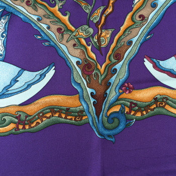 HERMES Silk De Tout Coeur Scarf 90