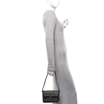 VALENTINO GARAVANI Rhinestone Small Rockstud Shoulder Bag Black