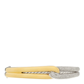 DAVID YURMAN Sterling Silver 18K Yellow Gold Diamond Single Loop Labyrinth Bracelet