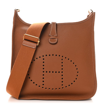 HERMES Taurillon Clemence Evelyne III PM Gold