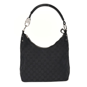 GUCCI Monogram GG Signature Shoulder Bag Black