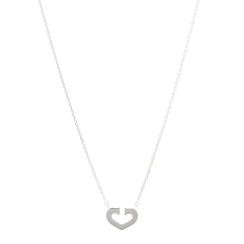 CARTIER 18K White Gold Medium Hearts and Symbols Necklace