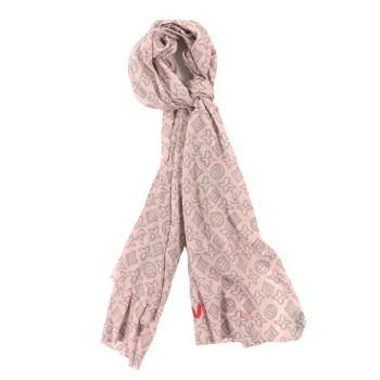 LOUIS VUITTON Cotton Tahitienne Scarf Pink