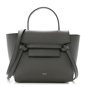 CELINE Grained Calfskin Nano Belt Bag Grey