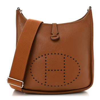 HERMES Taurillon Clemence EVELYNE III PM Gold