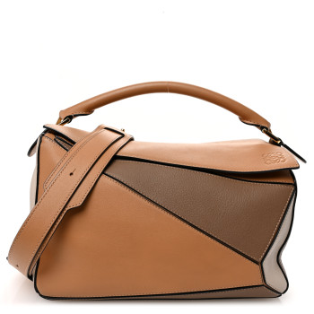 LOEWE Calfskin Medium Puzzle Bag Warm Desert Mink