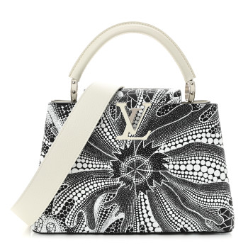 LOUIS VUITTON LV X YK Taurillon Psychedelic Capucines MM Black White