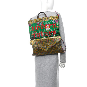 GUCCI Brocade Modern Future Drawstring Backpack Multicolor