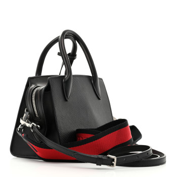 PRADA Saffiano Cuir Calfskin Mini Monochrome Top Handle Tote Black