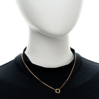 CARTIER 18K Pink Yellow White Gold Trinity Double Chain Pendant Necklace