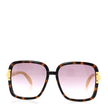 GUCCI Acetate Interlocking G Square Sunglasses GG1066S Tortoise Beige