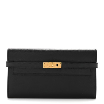 HERMES Epsom Kelly Longue Wallet Black