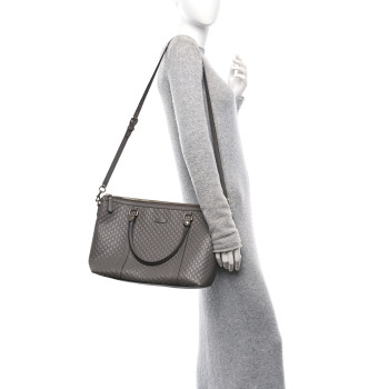GUCCI Soft Microguccissima Medium Zippered Satchel Loess