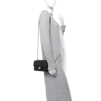 CHANEL Caviar Quilted Mini Rectangular Flap Black