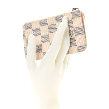 LOUIS VUITTON Damier Azur Zipped Romy Card Holder  Rose Ballerine