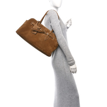 MIU MIU Camoscio Large Aventure Bag Olive Green