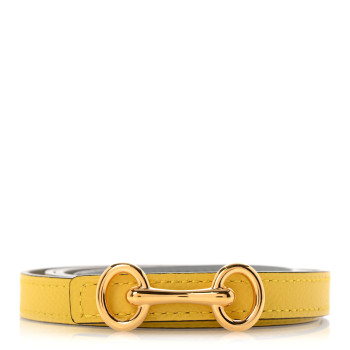 HERMES Swift Epsom 13mm Heritage Belt 75 30 Bleu Glacier Jaune De Naples