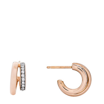 POMELLATO 18K Rose Gold Diamond Iconica Double Hoop Earrings