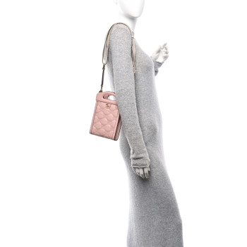 GUCCI Calfskin GG Matelasse Mini Top Slip Handle Crossbody Bag Perfect Pink Natural