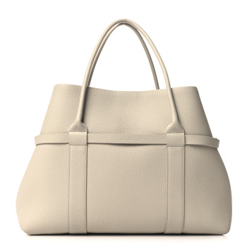 LORO PIANA Grained Calfskin Large Ghiera Shopper Tote Light Travertine Sun Gold