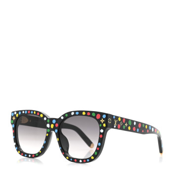 LOUIS VUITTON LV X YK Acetate Painted Dots Sunglasses Z1903E Black Multicolor