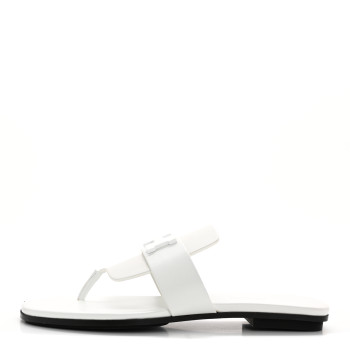 HERMES Calfskin Womens Galerie Sandals 36 White