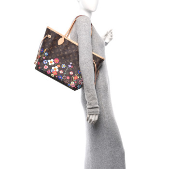 LOUIS VUITTON LV X TM Monogram Flowers Neverfull MM