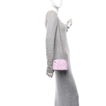 CHANEL Caviar Quilted Clutch with Chain Light Purple