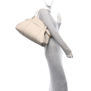 LORO PIANA Grained Calfskin Large Ghiera Shopper Tote Light Travertine Sun Gold