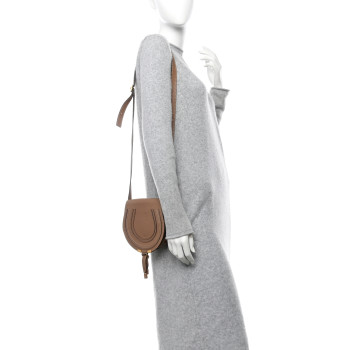CHLOE Grained Calfskin Small Marcie Saddle Bag Nut