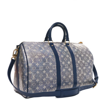 LOUIS VUITTON Monoglam Keepall 45 Blue