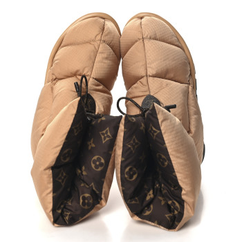 LOUIS VUITTON Nylon Monogram Pillow Comfort Ankle Boot 39 Beige