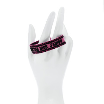 CHRISTIAN DIOR Woven Cotton J'Adior Friendship Bracelet Pink Multicolor