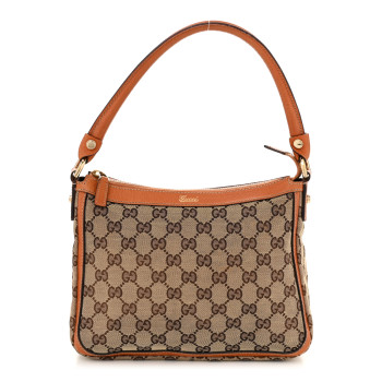 GUCCI Monogram Abbey Shoulder Bag Brown
