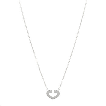 CARTIER 18K White Gold Medium Hearts and Symbols Necklace