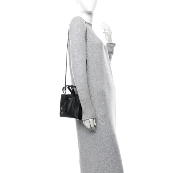 PRADA Spazzolato Mini Re-Edition 1995 Double Handle Handbag Black