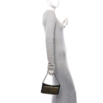 CHANEL Lambskin Mineral Nights Wristlet Gold Black