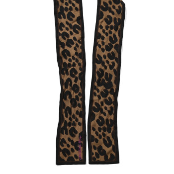 LOUIS VUITTON Silk Leopard Bandeau Scarf Marron