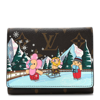 LOUIS VUITTON Monogram 2023 Christmas Animation Alpine Victorine Wallet Pink