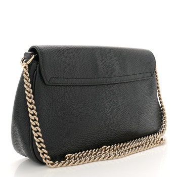 GUCCI Pebbled Calfskin Medium Soho Flap Crossbody Black