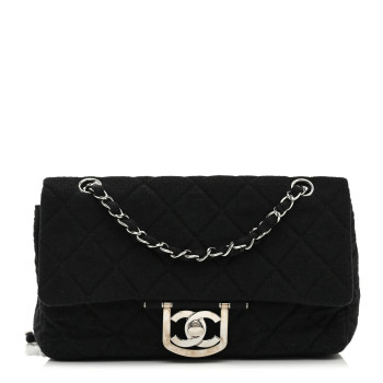 CHANEL Fabric Quilted Le Marais Flap Black