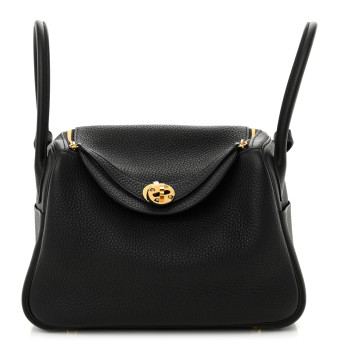 HERMES Taurillon Clemence Lindy 26 Black